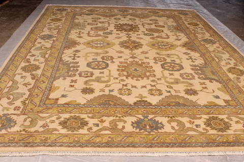 Oushak White Hand Knotted 91 X 119 Area Rug 301-135862 Image 2