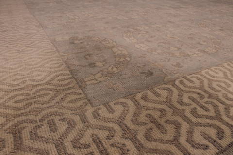 Oushak Grey Hand Knotted 92 X 119 Area Rug 301-135863 Image 5