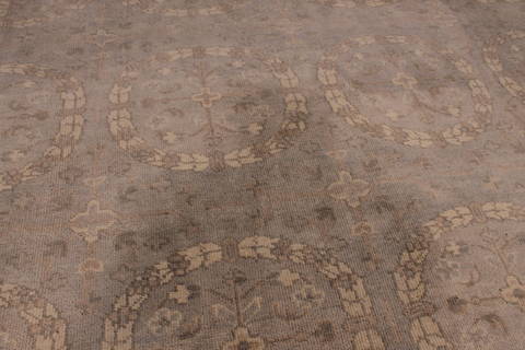 Oushak Grey Hand Knotted 92 X 119 Area Rug 301-135863 Image 6