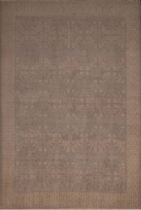 Oushak Grey Hand Knotted 92 X 119 Area Rug 301-135863 Image 0