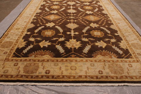 Oushak Brown Hand Knotted 811 X 1111 Area Rug 301-135864 Image 1