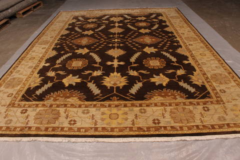 Oushak Brown Hand Knotted 811 X 1111 Area Rug 301-135864 Image 2