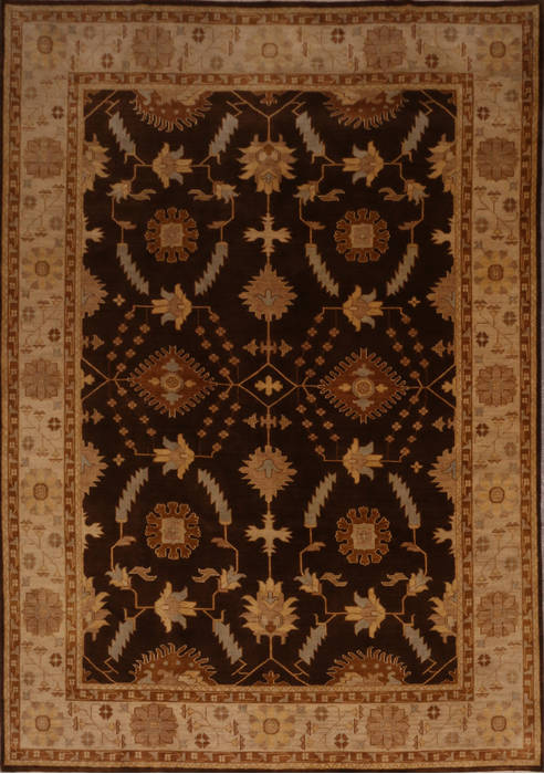Oushak Brown Hand Knotted 811 X 1111 Area Rug 301-135864 Image 0