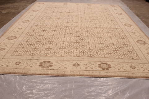 Pishavar Beige Hand Knotted 92 X 1110 Area Rug 301-135871 Image 1
