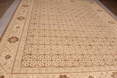 Pishavar Beige Hand Knotted 92 X 1110 Area Rug 301-135871 Image 3