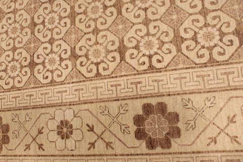 Pishavar Beige Hand Knotted 92 X 1110 Area Rug 301-135871 Image 8