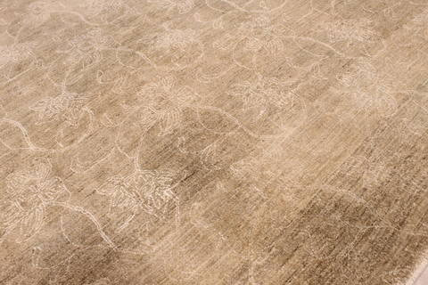 Pishavar Brown Hand Knotted 92 X 118 Area Rug 301-135873 Image 3