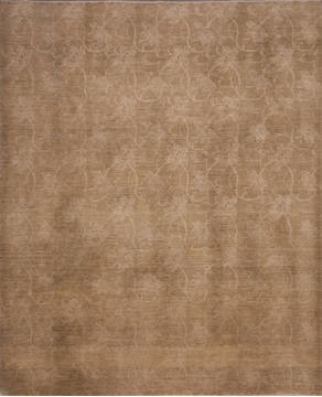 Pishavar Brown Hand Knotted 9'2" X 11'8"  Area Rug 301-135873