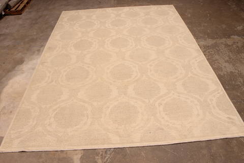 Pishavar Beige Hand Knotted 84 X 114 Area Rug 301-135874 Image 1