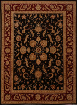 Pishavar Black Hand Knotted 9'3" X 12'1"  Area Rug 301-135879