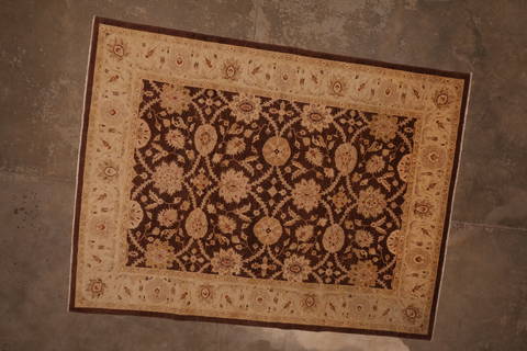 Pishavar Brown Hand Knotted 89 X 118 Area Rug 301-135881 Image 7