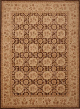 Pishavar Brown Hand Knotted 9'0" X 12'3"  Area Rug 301-135882