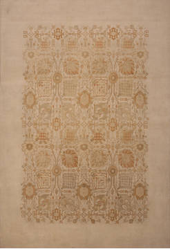 Pishavar Beige Hand Knotted 9'0" X 12'2"  Area Rug 301-135884