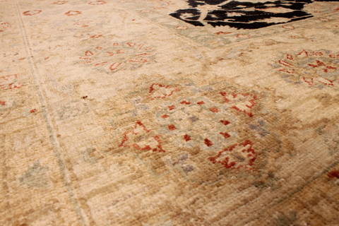 Pishavar Black Hand Knotted 93 X 118 Area Rug 301-135885 Image 5
