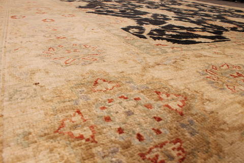 Pishavar Black Hand Knotted 93 X 118 Area Rug 301-135885 Image 6