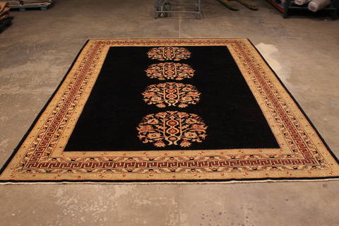 Pishavar Black Hand Knotted 811 X 118 Area Rug 301-135887 Image 1