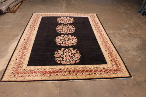 Pishavar Black Hand Knotted 811 X 118 Area Rug 301-135887 Image 2