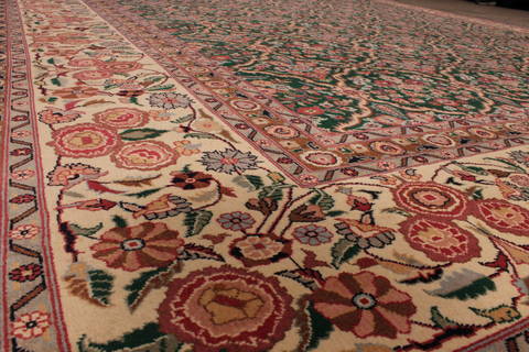 Pishavar Green Hand Knotted 92 X 123 Area Rug 301-135891 Image 5