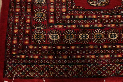 Bokhara Red Hand Knotted 91 X 120 Area Rug 301-135892 Image 3