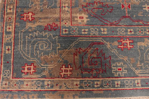 Pishavar Blue Hand Knotted 810 X 123 Area Rug 301-135893 Image 3