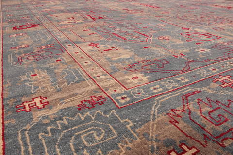 Pishavar Blue Hand Knotted 810 X 123 Area Rug 301-135893 Image 4