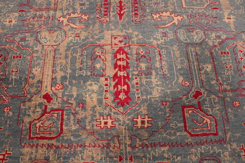 Pishavar Blue Hand Knotted 810 X 123 Area Rug 301-135893 Image 5