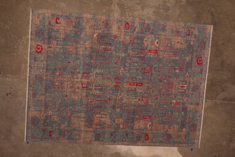 Pishavar Blue Hand Knotted 810 X 123 Area Rug 301-135893 Image 7
