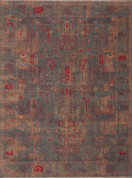 Pishavar Blue Hand Knotted 8'10" X 12'3"  Area Rug 301-135893