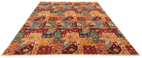 Chobi Multicolor Hand Knotted 82 X 99 Area Rug 700-135896 Image 1