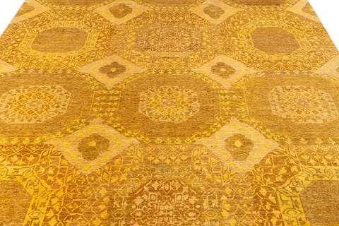 Chobi Yellow Hand Knotted 81 X 103 Area Rug 700-135899 Image 3