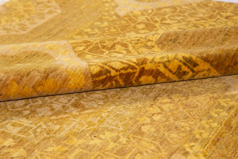 Chobi Yellow Hand Knotted 81 X 103 Area Rug 700-135899 Image 7