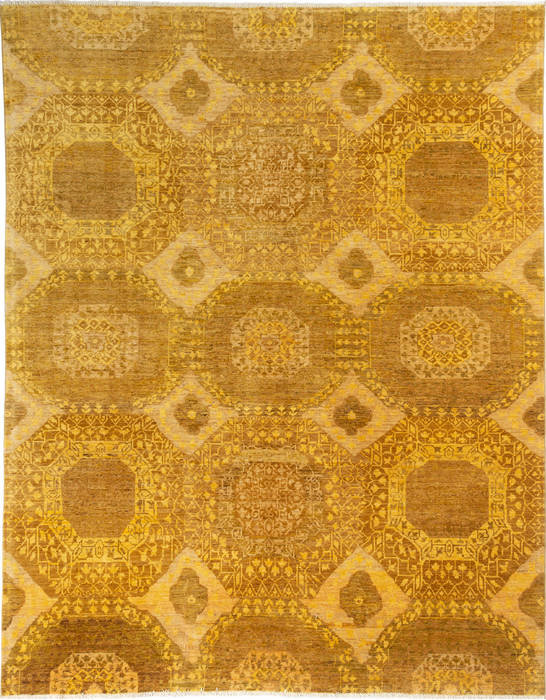Chobi Yellow Hand Knotted 81 X 103 Area Rug 700-135899 Image 0