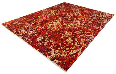 Modern Red Hand Knotted 81 X 911 Area Rug 700-135904 Image 2