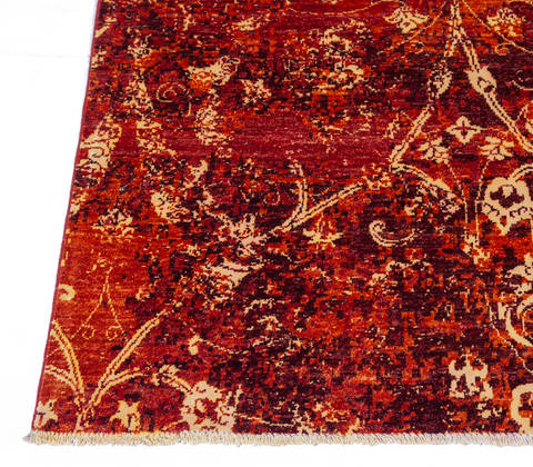 Modern Red Hand Knotted 81 X 911 Area Rug 700-135904 Image 4