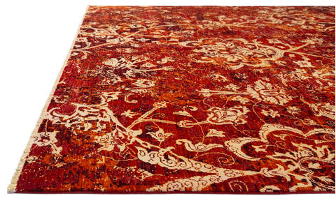 Modern Red Hand Knotted 81 X 911 Area Rug 700-135904 Image 5