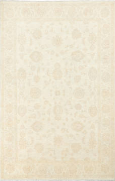 Chobi White Hand Knotted 6'7" X 10'2"  Area Rug 700-135909