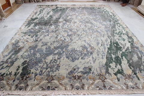 Jaipur Grey Hand Knotted 91 X 121 Area Rug 905-135927 Image 2