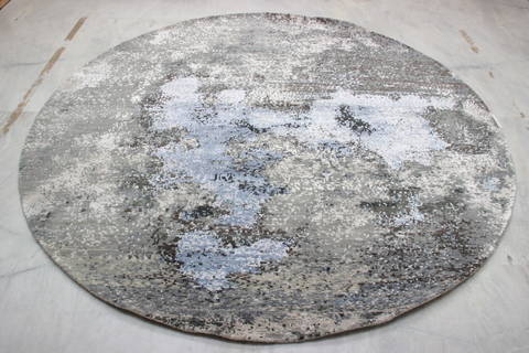 Jaipur Grey Round Hand Knotted 81 X 81 Area Rug 905-135958 Image 2