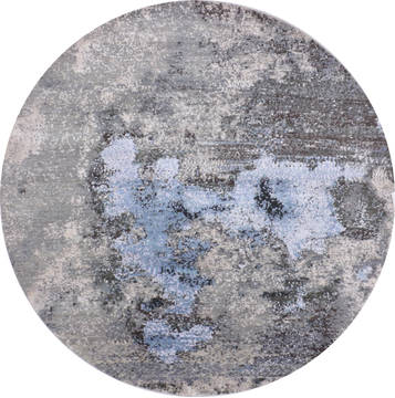 Jaipur Grey Round Hand Knotted 8'1" X 8'1"  Area Rug 905-135958