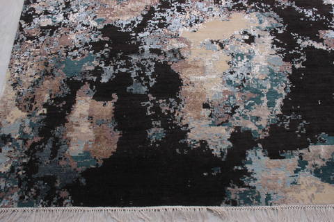 Jaipur Black Hand Knotted 81 X 103 Area Rug 905-135960 Image 1