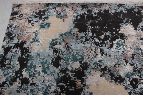 Jaipur Black Hand Knotted 81 X 103 Area Rug 905-135960 Image 4