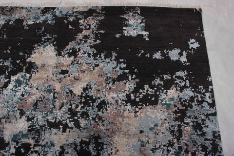 Jaipur Black Hand Knotted 81 X 103 Area Rug 905-135960 Image 5