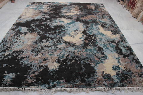 Jaipur Black Hand Knotted 81 X 103 Area Rug 905-135960 Image 6