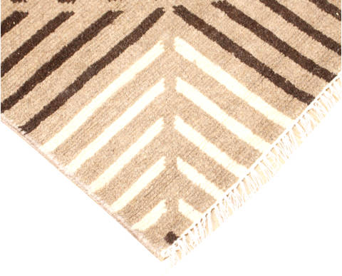 Modern Beige Hand Knotted 711 X 911 Area Rug 904-135967 Image 3