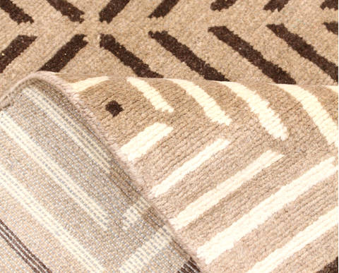 Modern Beige Hand Knotted 711 X 911 Area Rug 904-135967 Image 5