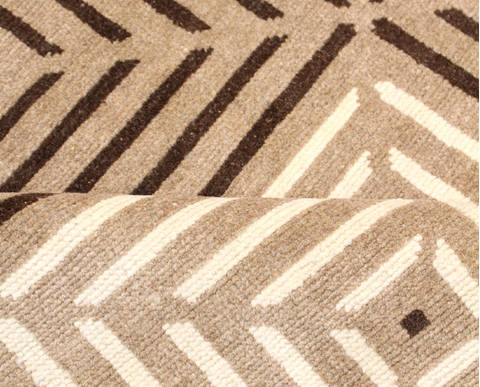 Modern Beige Hand Knotted 711 X 911 Area Rug 904-135967 Image 6