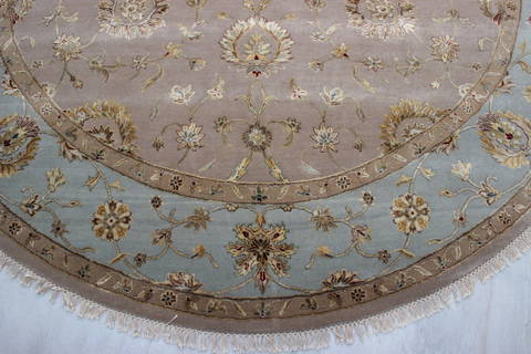 Jaipur Grey Round Hand Knotted 90 X 90 Area Rug 905-135988 Image 1