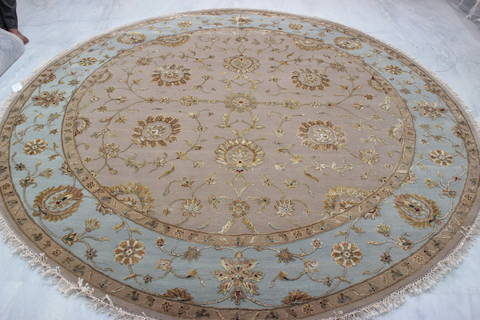 Jaipur Grey Round Hand Knotted 90 X 90 Area Rug 905-135988 Image 2