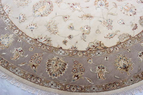 Jaipur White Round Hand Knotted 91 X 91 Area Rug 905-135990 Image 3
