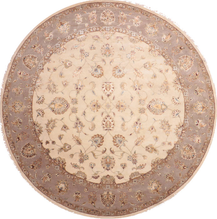 Jaipur White Round Hand Knotted 91 X 91 Area Rug 905-135990 Image 0